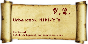 Urbancsok Miklós névjegykártya