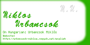 miklos urbancsok business card